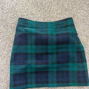 J. Crew Green and Black Plaid Pencil Skirt